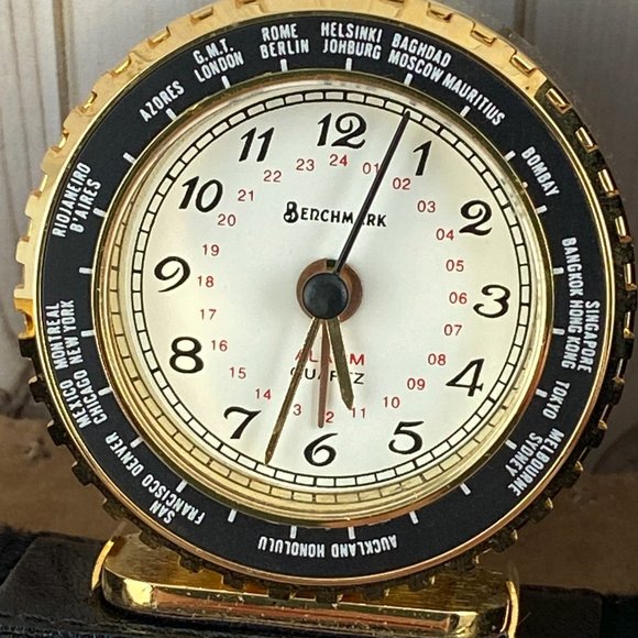 Vintage Berchmark World Time Travel Alarm Clock Quartz - Picture 1 of 7